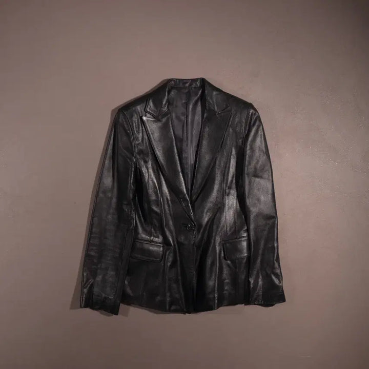 [BUNJANG] SALLY&amp;JOHN Leather Blazer Jacket / SALLY&amp;JOHN 가죽 블레이저 자켓 C217