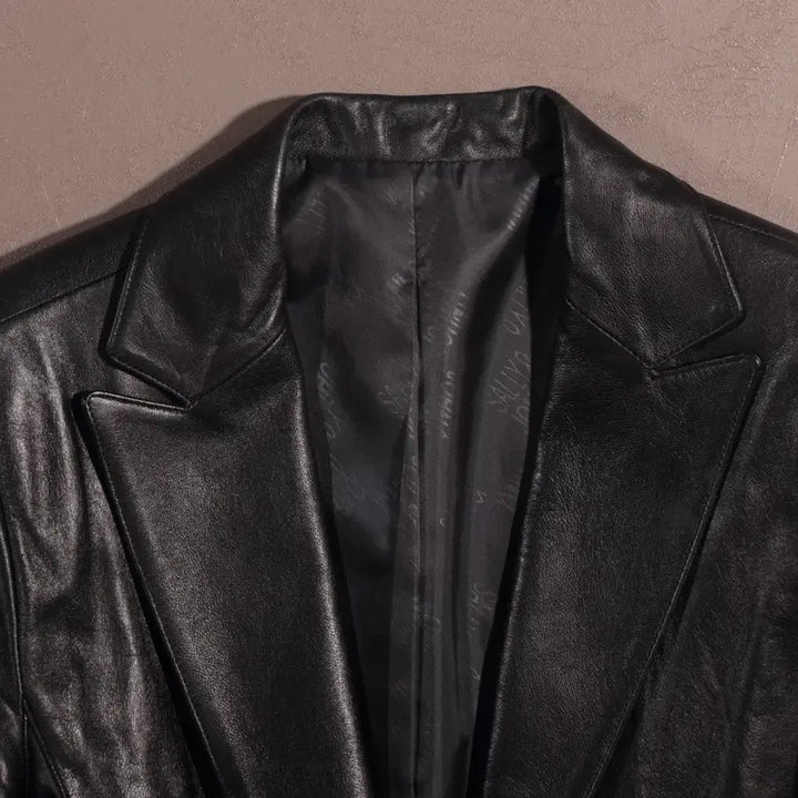 [BUNJANG] SALLY&amp;JOHN Leather Blazer Jacket / SALLY&amp;JOHN 가죽 블레이저 자켓 C217