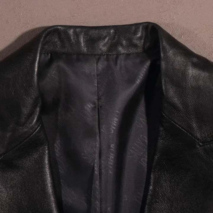 [BUNJANG] SALLY&amp;JOHN Leather Blazer Jacket / SALLY&amp;JOHN 가죽 블레이저 자켓 C217