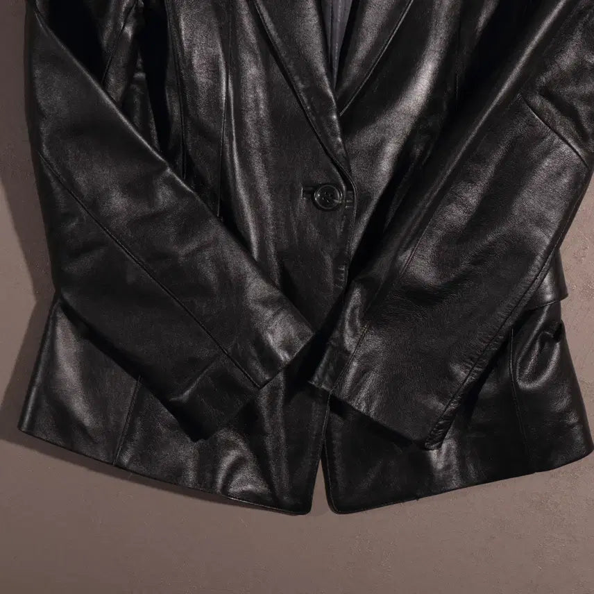 [BUNJANG] SALLY&amp;JOHN Leather Blazer Jacket / SALLY&amp;JOHN 가죽 블레이저 자켓 C217