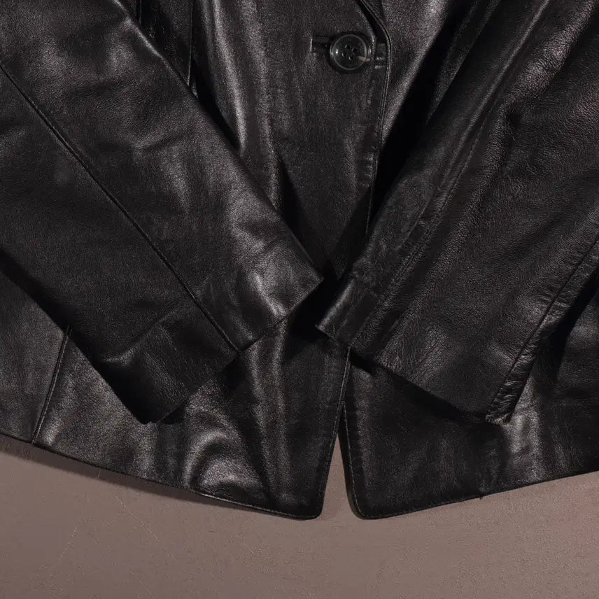 [BUNJANG] SALLY&amp;JOHN Leather Blazer Jacket / SALLY&amp;JOHN 가죽 블레이저 자켓 C217