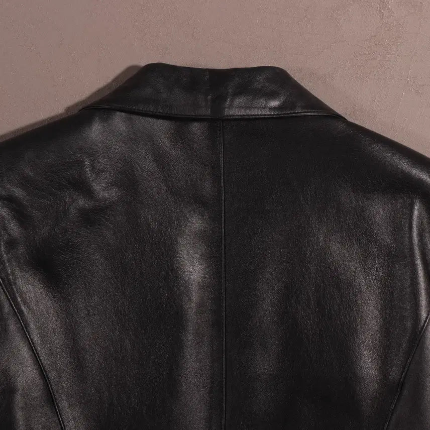 [BUNJANG] SALLY&amp;JOHN Leather Blazer Jacket / SALLY&amp;JOHN 가죽 블레이저 자켓 C217