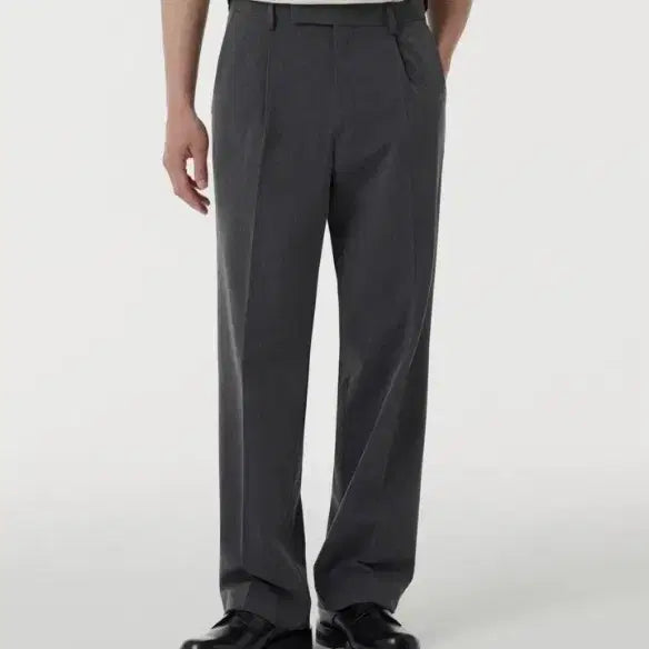 [BUNJANG] Musinsa Standard Wide Hidden Banding Slacks / 31 / 미디엄그레이 ) 무신사스탠다드 와이드 히든 밴딩 슬랙스