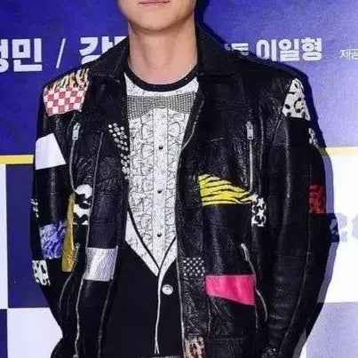 [BUNJANG] Saint Laurent Patchwork Leather Jacket / 생로랑 패치워크 가죽쟈켓