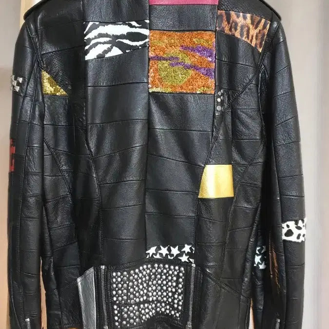 [BUNJANG] Saint Laurent Patchwork Leather Jacket / 생로랑 패치워크 가죽쟈켓