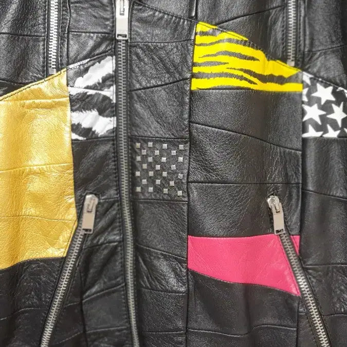 [BUNJANG] Saint Laurent Patchwork Leather Jacket / 생로랑 패치워크 가죽쟈켓