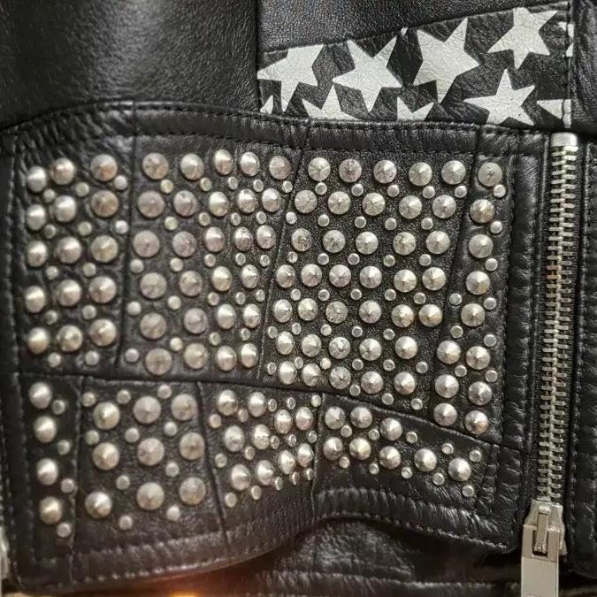 [BUNJANG] Saint Laurent Patchwork Leather Jacket / 생로랑 패치워크 가죽쟈켓