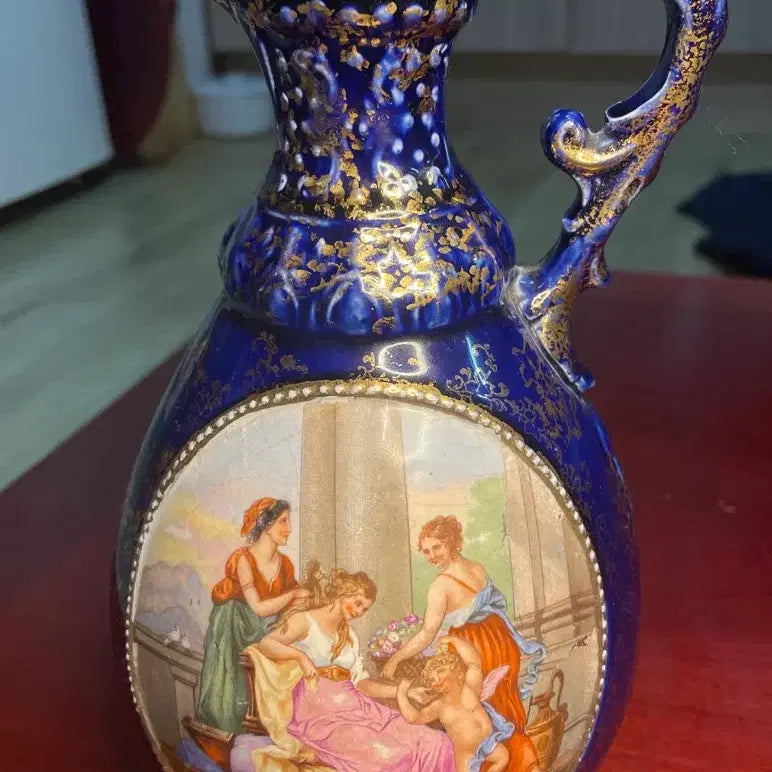 [BUNJANG] Royal Vienna Ceramic Teapot / 독일제 100년 역사 로열 비엔나 세라믹 모방 청금채 인물문 주전자