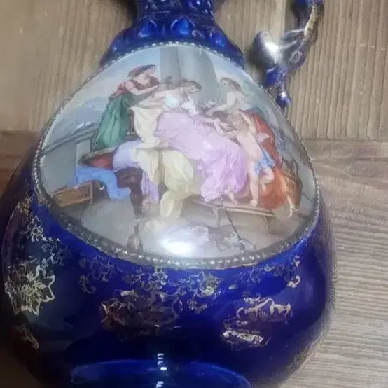 [BUNJANG] Royal Vienna Ceramic Teapot / 독일제 100년 역사 로열 비엔나 세라믹 모방 청금채 인물문 주전자