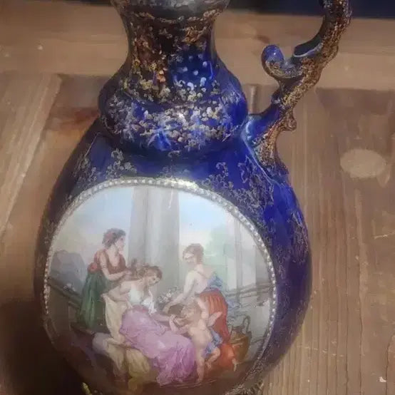 [BUNJANG] Royal Vienna Ceramic Teapot / 독일제 100년 역사 로열 비엔나 세라믹 모방 청금채 인물문 주전자