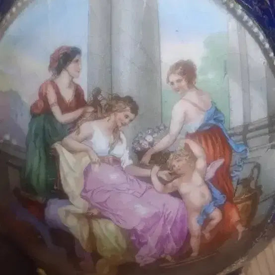 [BUNJANG] Royal Vienna Ceramic Teapot / 독일제 100년 역사 로열 비엔나 세라믹 모방 청금채 인물문 주전자