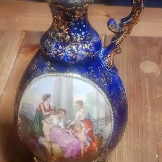 [BUNJANG] Royal Vienna Ceramic Teapot / 독일제 100년 역사 로열 비엔나 세라믹 모방 청금채 인물문 주전자