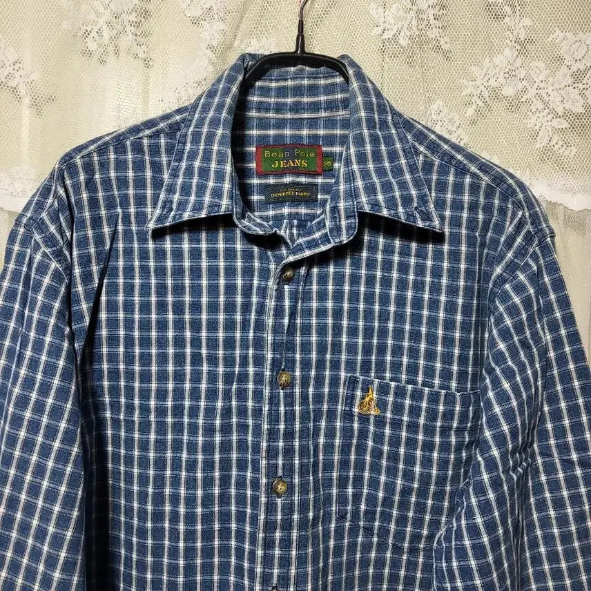 [BUNJANG] Beanpole Jeans Blue Check Shirt / 빈폴진의 블루 체크 남방
