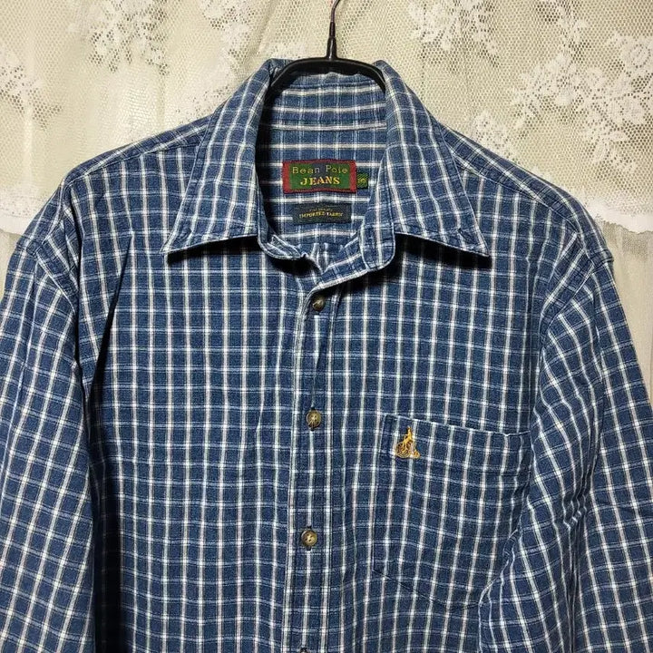 [BUNJANG] Beanpole Jeans Blue Check Shirt / 빈폴진의 블루 체크 남방