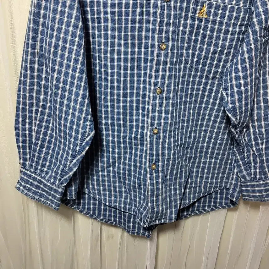 [BUNJANG] Beanpole Jeans Blue Check Shirt / 빈폴진의 블루 체크 남방