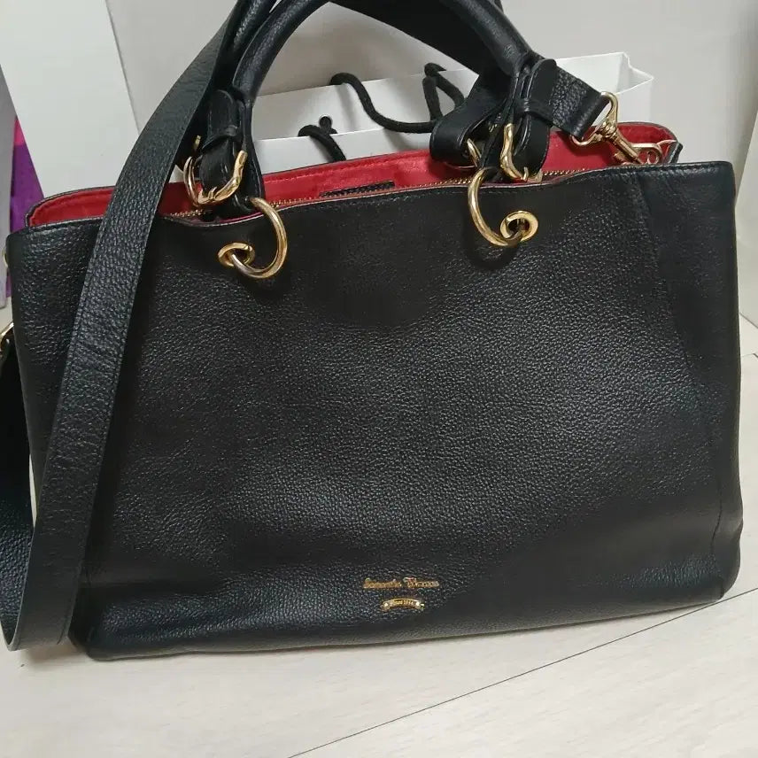 [BUNJANG] Samantha Thavasa Caldwell Square Leather Cross Tote Bag / 사만사타바사 콜드웰 스퀘어 투웨이 가죽 크로스 토트백