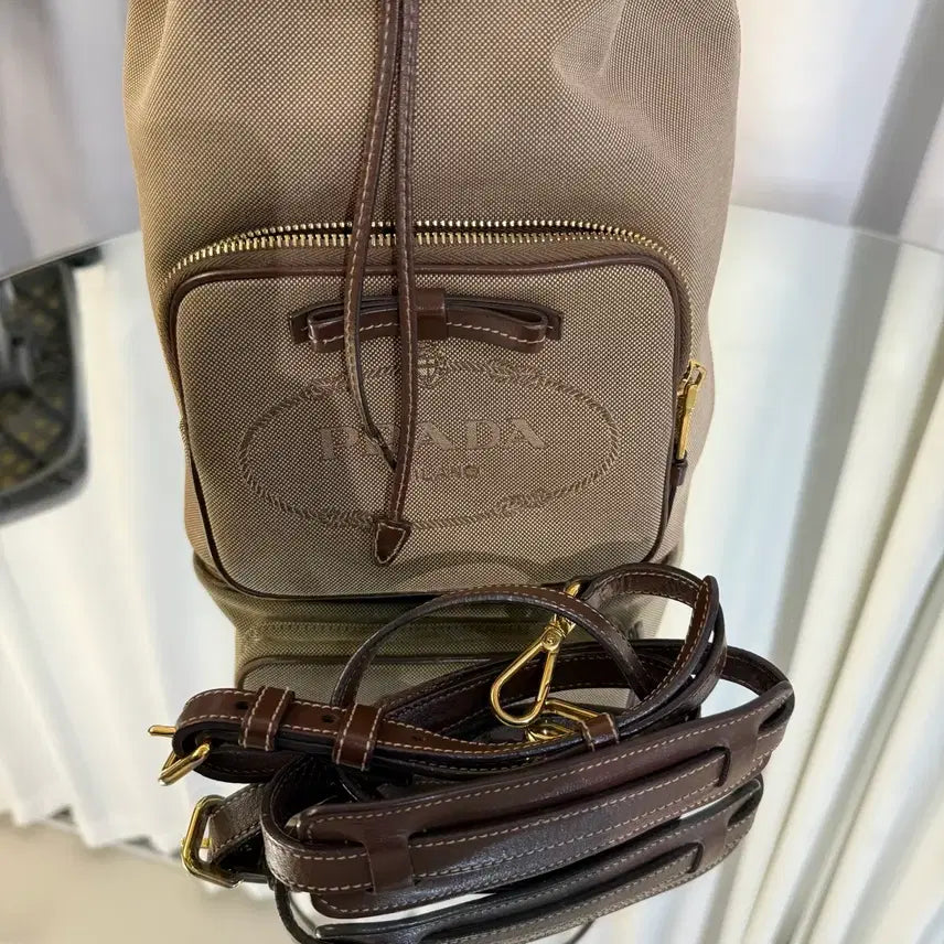 [BUNJANG] Prada Milano Fabric Bucket Bag Brown / 프라다 밀라노 패브릭 버킷백 브라운