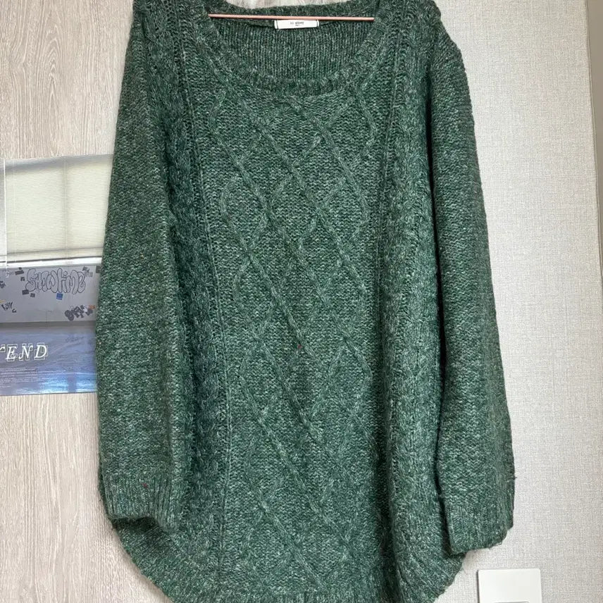 [BUNJANG] Vintage Green Knit Sweater / 마루 빈티지 초록 루즈핏 폭닥 니트