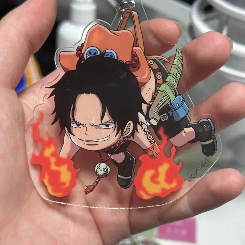 [BUNJANG] One Piece Ace Dangle Keyring Bundle Set / 원피스 에이스 데롱데롱 키링 일괄