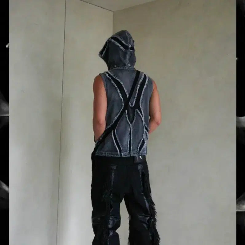 [BUNJANG] THUG CLUB Cave Denim Vest Size 2 / 떠그클럽  케이브 데님 베스트 2사이즈