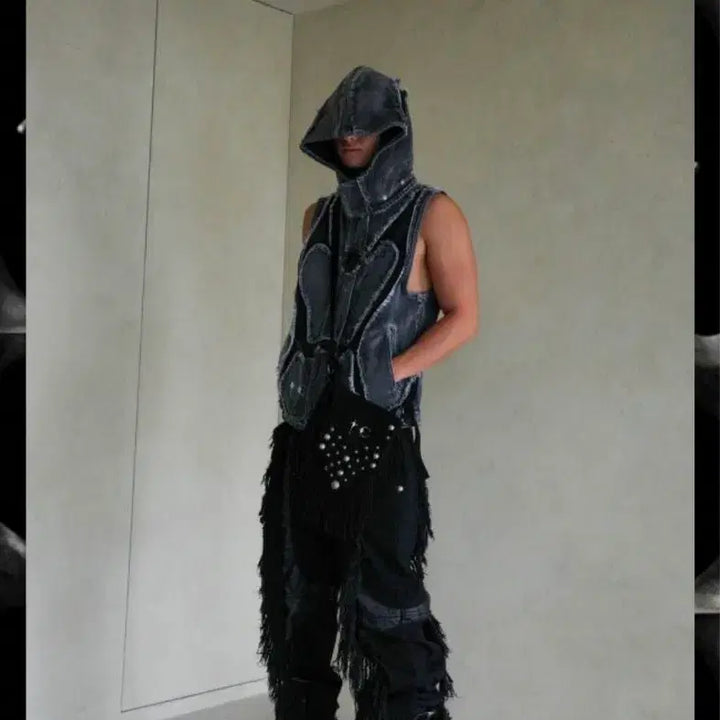 [BUNJANG] THUG CLUB Cave Denim Vest Size 2 / 떠그클럽  케이브 데님 베스트 2사이즈