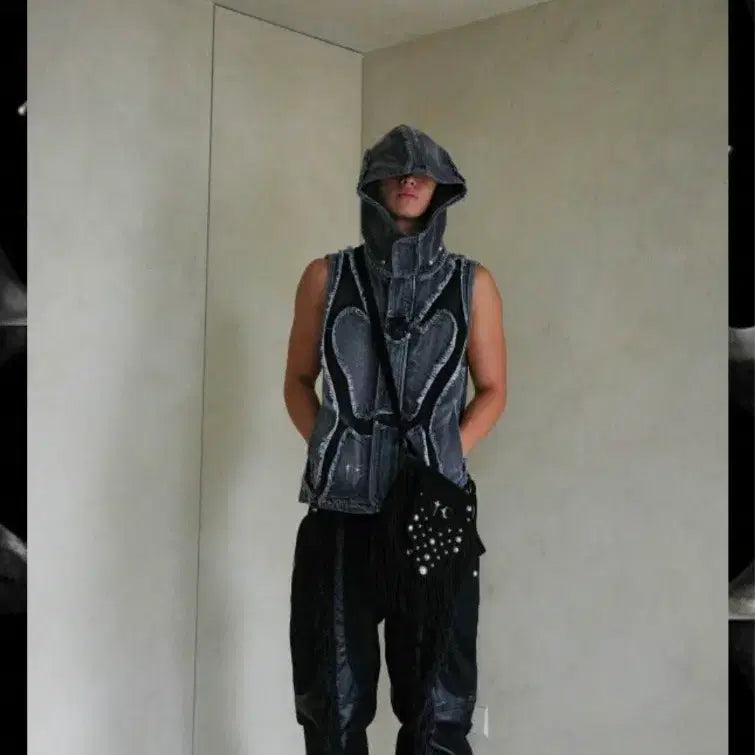 [BUNJANG] THUG CLUB Cave Denim Vest Size 2 / 떠그클럽  케이브 데님 베스트 2사이즈