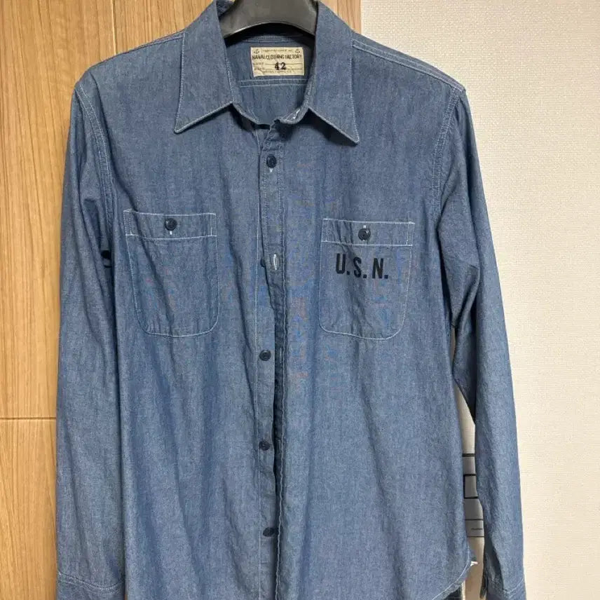 [BUNJANG] Bronson USN Chambray Shirt 42 / 브론슨 usn 샴브레이 셔츠 42사이즈