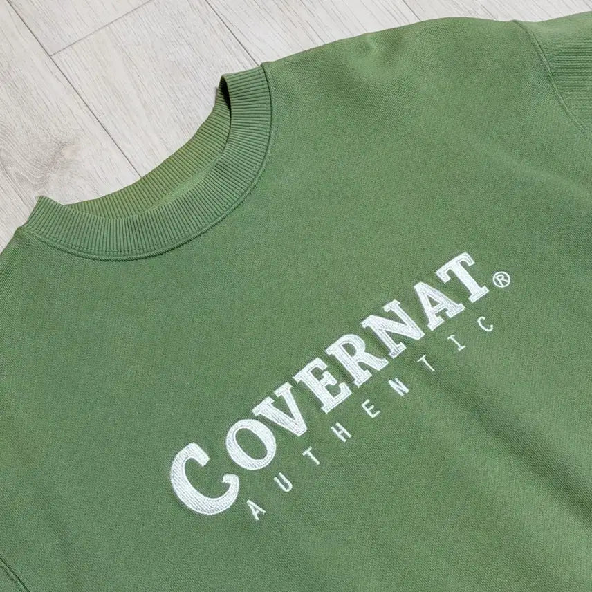 [BUNJANG] Covernat Authentic Logo Sweatshirt Green / 커버낫 어센틱 로고 맨투맨 그린