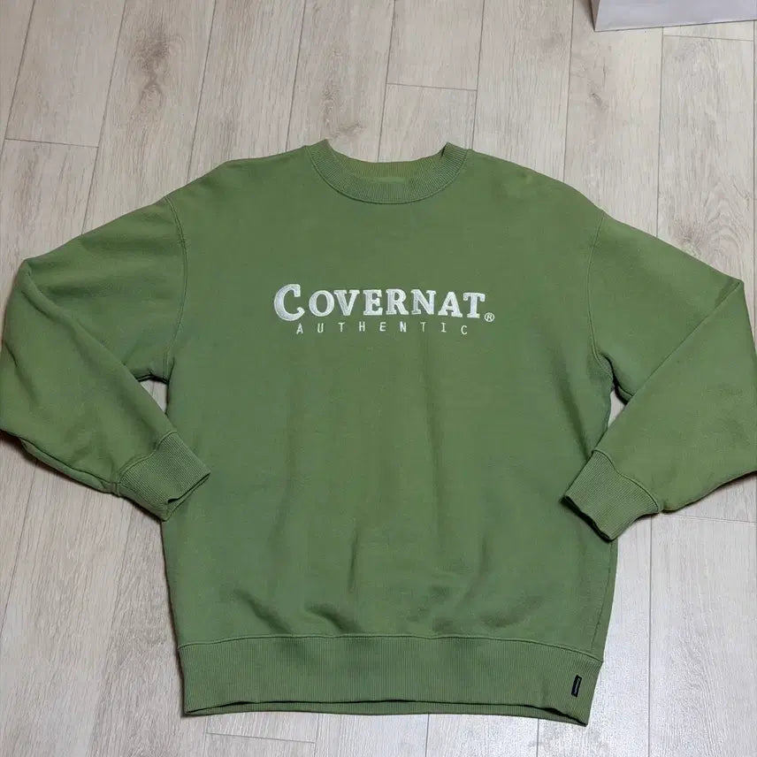 [BUNJANG] Covernat Authentic Logo Sweatshirt Green / 커버낫 어센틱 로고 맨투맨 그린