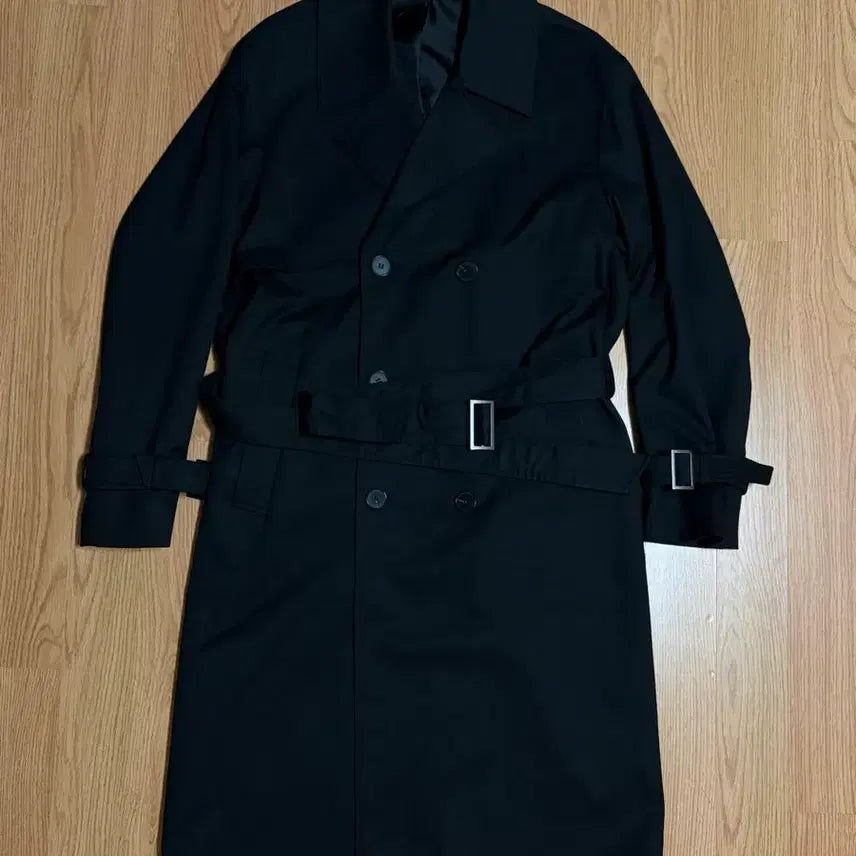 [BUNJANG] M Drawfit Oversized Trench Coat Black / [M]드로우핏 오버사이즈 트렌치코트 블랙