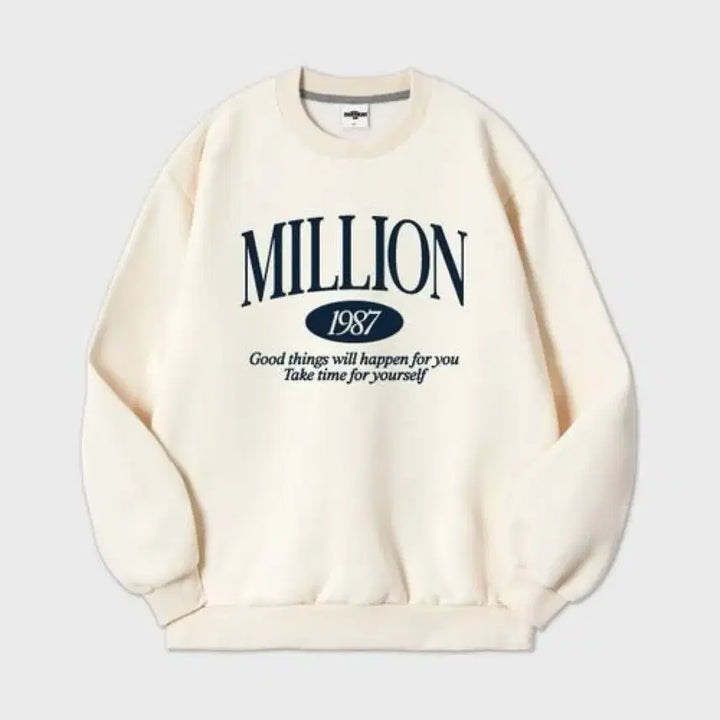 [BUNJANG] Million 1987 Ivory Sweatshirt / 밀리언 1987 아이보리 맨투맨 티셔츠