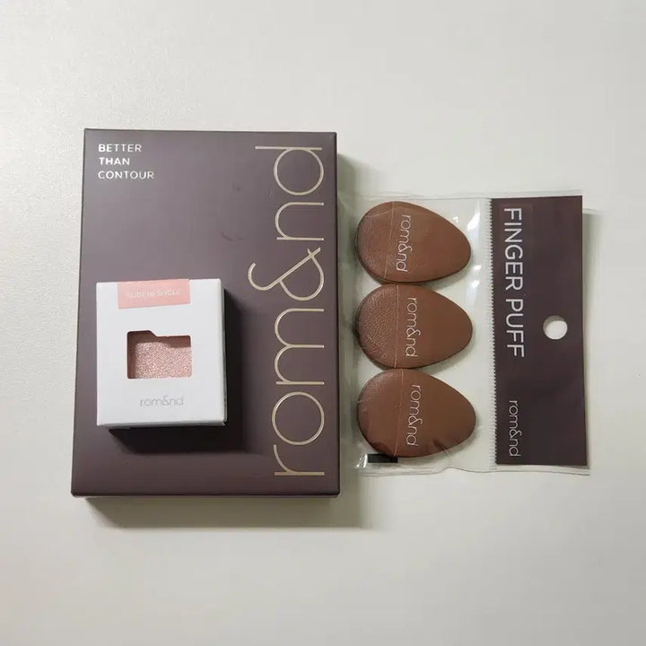 [BUNJANG] Rom&nd Contour Gray Cool + Shadow Bundle Set / (새상품) 롬앤 베러 댄 컨투어 02그레이쿨 + 핑거퍼프 + S08핑크샤
