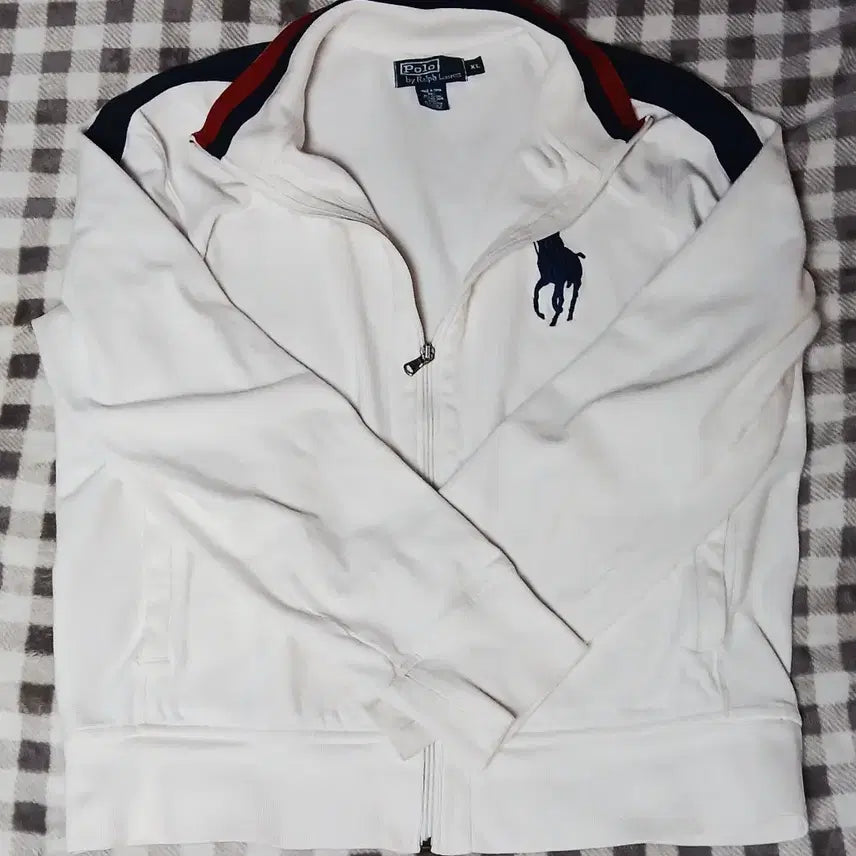 [BUNJANG] Polo White Zip-up Jacket / 폴로 빅포니 화이트 집업
