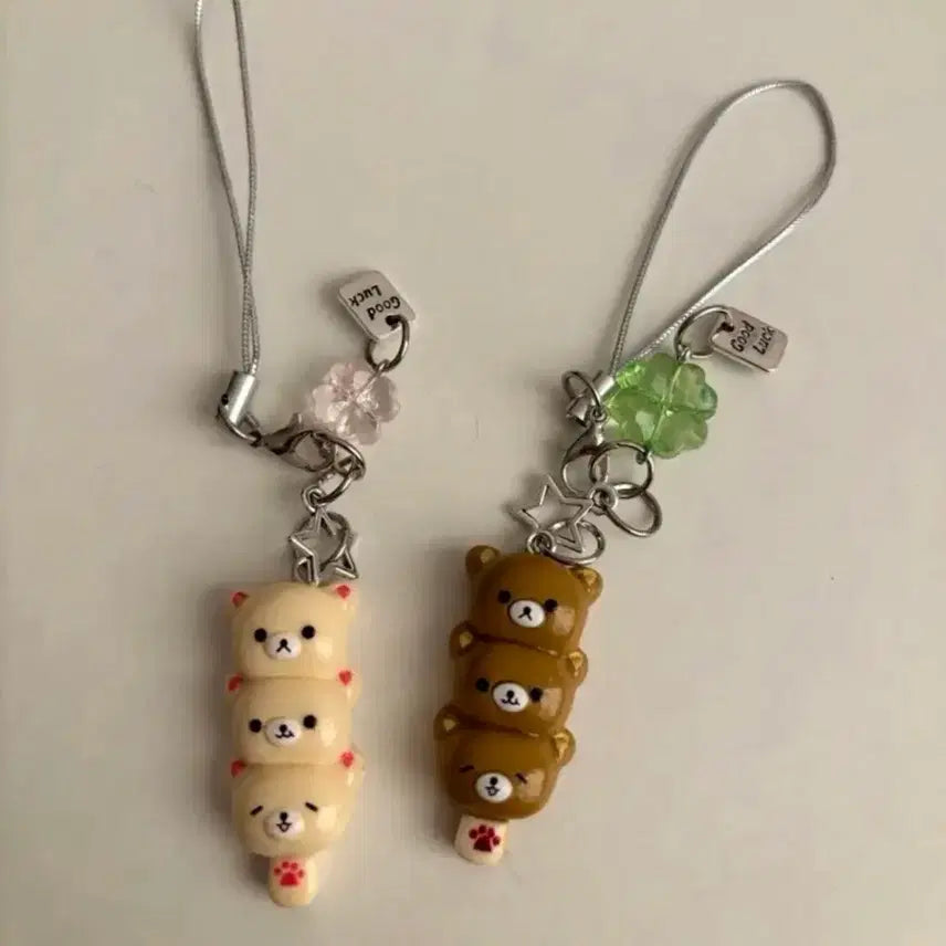 [BUNJANG] Rilakkuma Dango Lucky Charm Beaded Keychain / 리락쿠마 당고 일반 키링 행운 부적 우정템 비즈 키링
