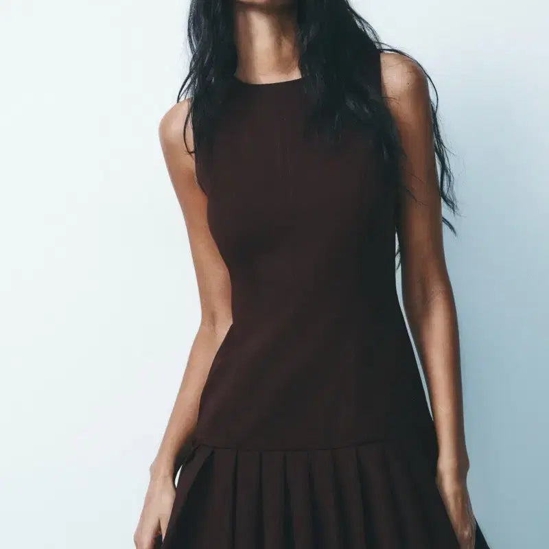 [BUNJANG] M Zara Pleated Mini Dress / M) 자라 플리츠 원피스 새상품