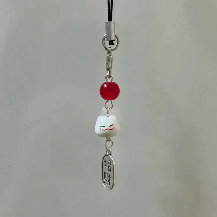 [BUNJANG] Maneki Neko Phone Charm Keyring / 최저가 일본 행운 부적 고양이 마네키네코 폰 비즈 키링