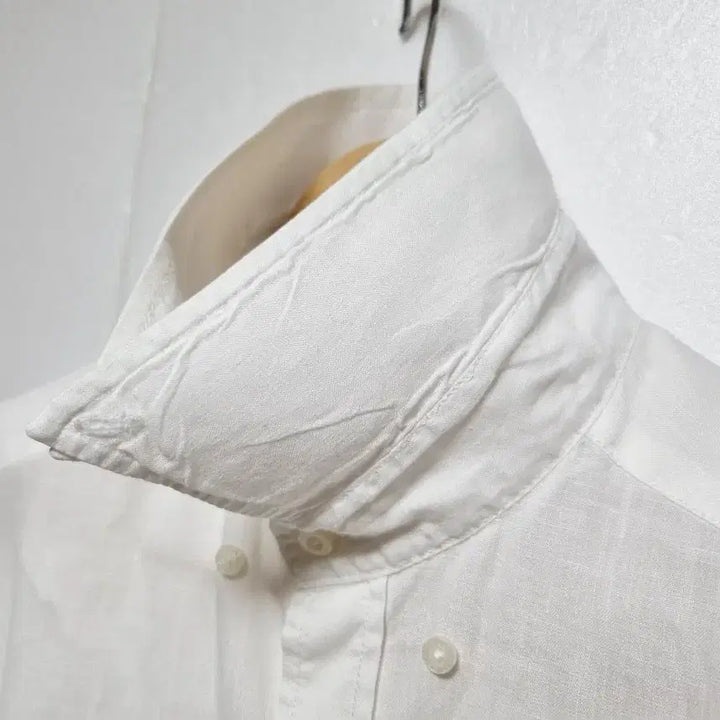 [BUNJANG] Lacoste Linen Long Sleeve Shirt - White - Men's / 남성 라코스테 화이트 흰색 린넨 마 긴팔 남방 셔츠