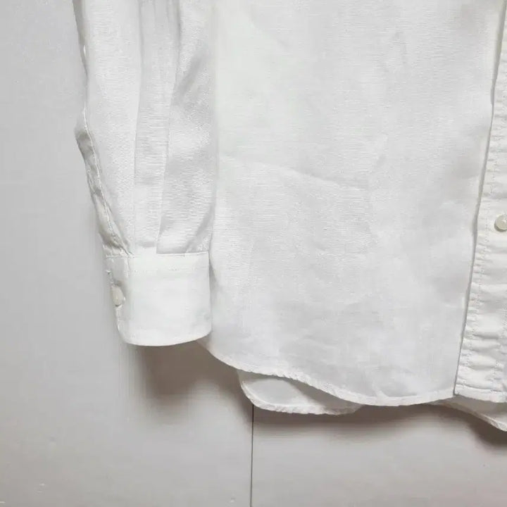 [BUNJANG] Lacoste Linen Long Sleeve Shirt - White - Men's / 남성 라코스테 화이트 흰색 린넨 마 긴팔 남방 셔츠