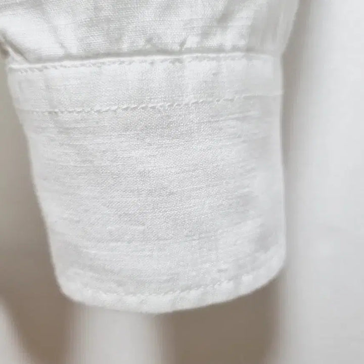 [BUNJANG] Lacoste Linen Long Sleeve Shirt - White - Men's / 남성 라코스테 화이트 흰색 린넨 마 긴팔 남방 셔츠