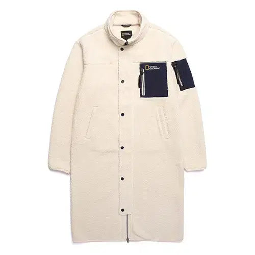 [BUNJANG] National Geographic Fleece Zip-Up (Ivory, XL) / 내셔널지오그래픽 코우너스 플리스 부클 하이넥 롱 풀집업 (공용M/95)