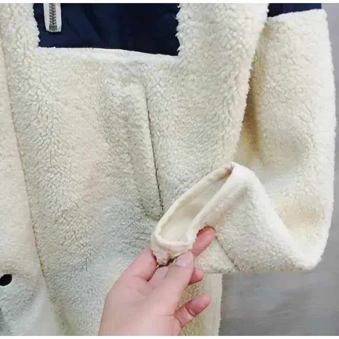 [BUNJANG] National Geographic Fleece Zip-Up (Ivory, XL) / 내셔널지오그래픽 코우너스 플리스 부클 하이넥 롱 풀집업 (공용M/95)