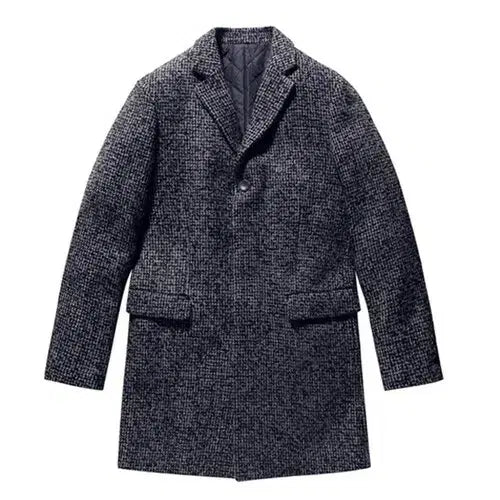 [BUNJANG] Series Urban Chic Tweed Wool Single Coat (Men's 95) / 시리즈 어반시크 안감누빔 트위드 울 싱글 코트 (남성95)