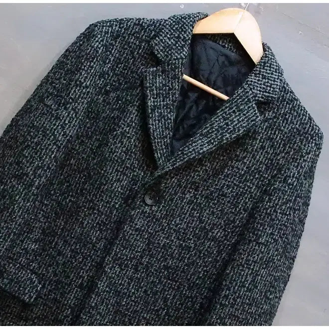 [BUNJANG] Series Urban Chic Tweed Wool Single Coat (Men's 95) / 시리즈 어반시크 안감누빔 트위드 울 싱글 코트 (남성95)