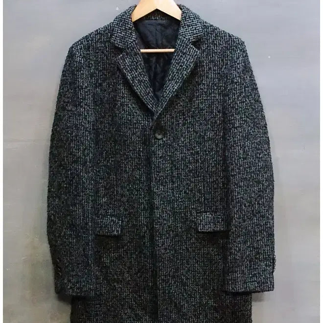 [BUNJANG] Series Urban Chic Tweed Wool Single Coat (Men's 95) / 시리즈 어반시크 안감누빔 트위드 울 싱글 코트 (남성95)