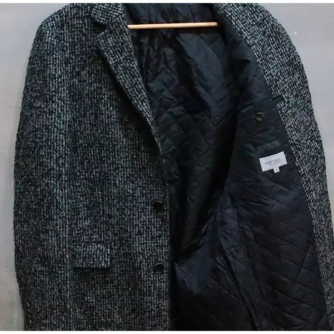 [BUNJANG] Series Urban Chic Tweed Wool Single Coat (Men's 95) / 시리즈 어반시크 안감누빔 트위드 울 싱글 코트 (남성95)