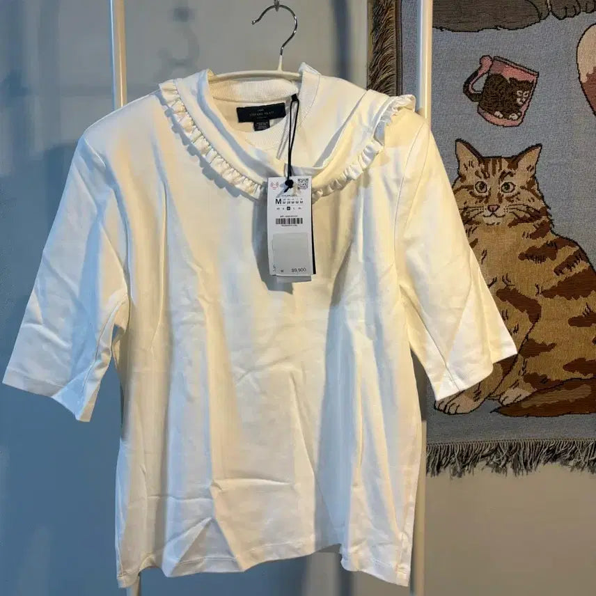 [BUNJANG] Zara Stefano Pilati Ruffle Pad T-Shirt / M) 자라x스테파노필라티 러플패드티셔츠 새상품