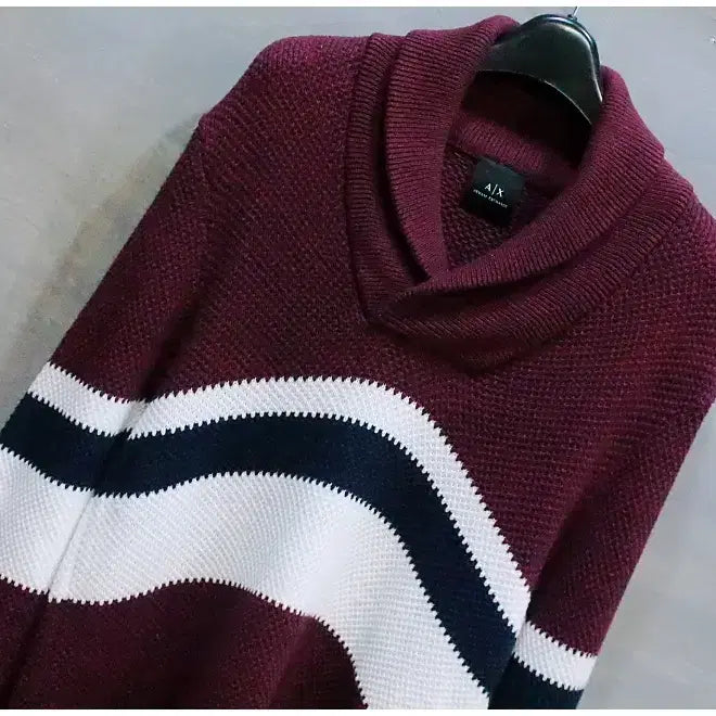 [BUNJANG] Armani Exchange Regular Fit Cotton Knit Sweater (Men's M) / 아르마니 익스체인지 레귤러핏 숄카라 코튼 니트 스웨터 (남성M/95)