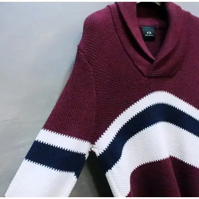 [BUNJANG] Armani Exchange Regular Fit Cotton Knit Sweater (Men's M) / 아르마니 익스체인지 레귤러핏 숄카라 코튼 니트 스웨터 (남성M/95)