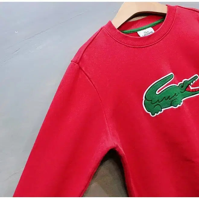 [BUNJANG] Lacoste Crewneck Sweatshirt (Red, Size 2) / 라코스테 빅크록 슬림핏 맨투맨 (공용2/90)