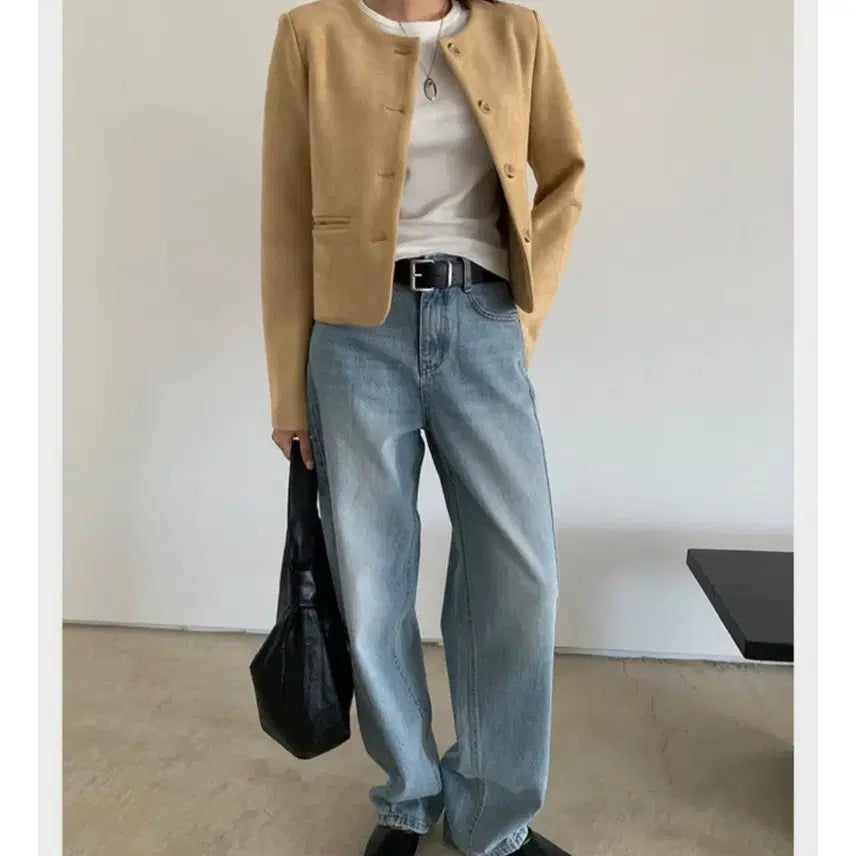 [BUNJANG] Curved Light Wash Denim Jeans S Size / 커브드 연청데님 새상품